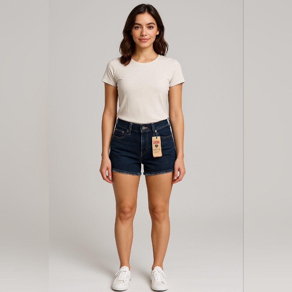 LEVI'S Shorty Shorts,cut off, jean shorts, Size 16 - 27" Waist 3" Inseam NWT